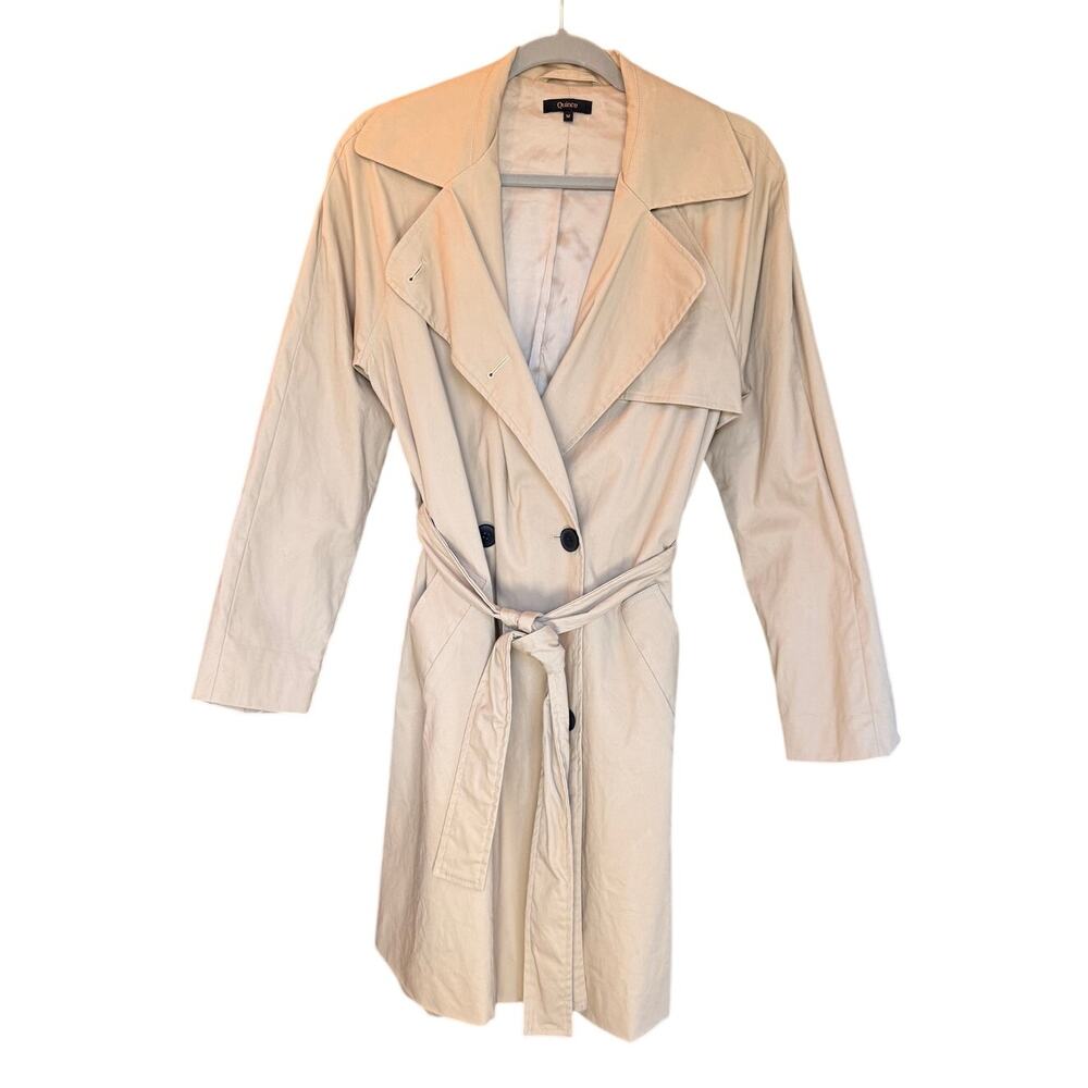 Quince Women's Comfort Stretch Trench Coat Light Khaki Size M - Picture 2 of 7